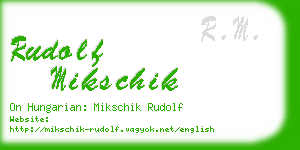 rudolf mikschik business card